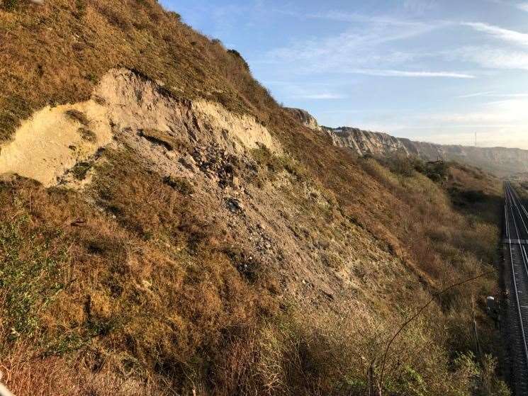 The extent of the landslip at Dover