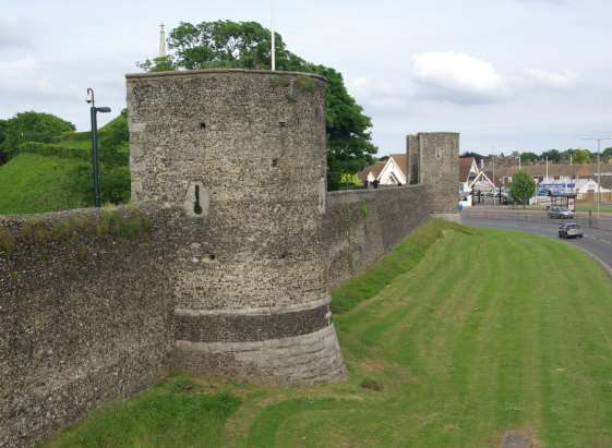 The city wall in Canterbury
