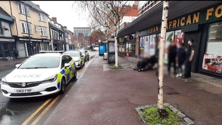 Three women were arrested in Lower Stone Street, Maidstone, on Monday morning. Picture: William White