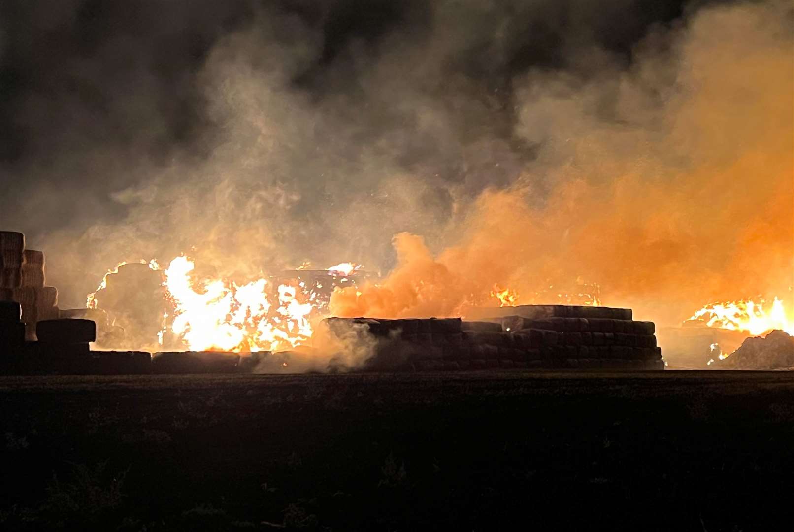 14 fire engines were called to the scene of a huge barn fire at Elmtree Farm in Sellindge last month. Picture: Sophie Alice Mort