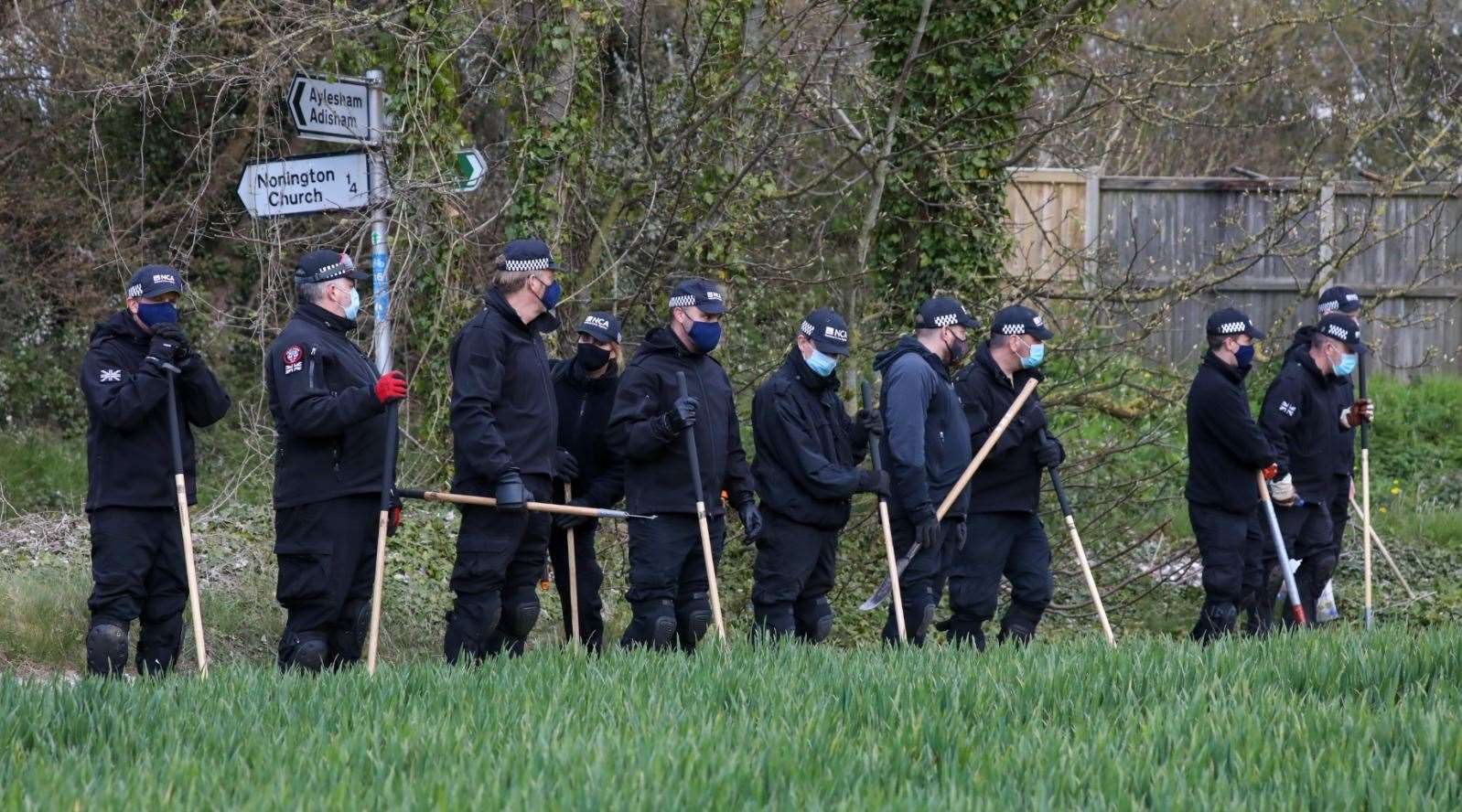Police searching for clues in the hunt for the killer of Julia James. Picture UKNIP