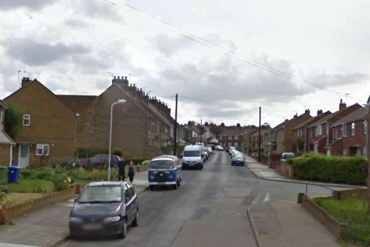 A number of ambulances and police cars were seen in Oak Road, Murston, yesterday. Picture: Google