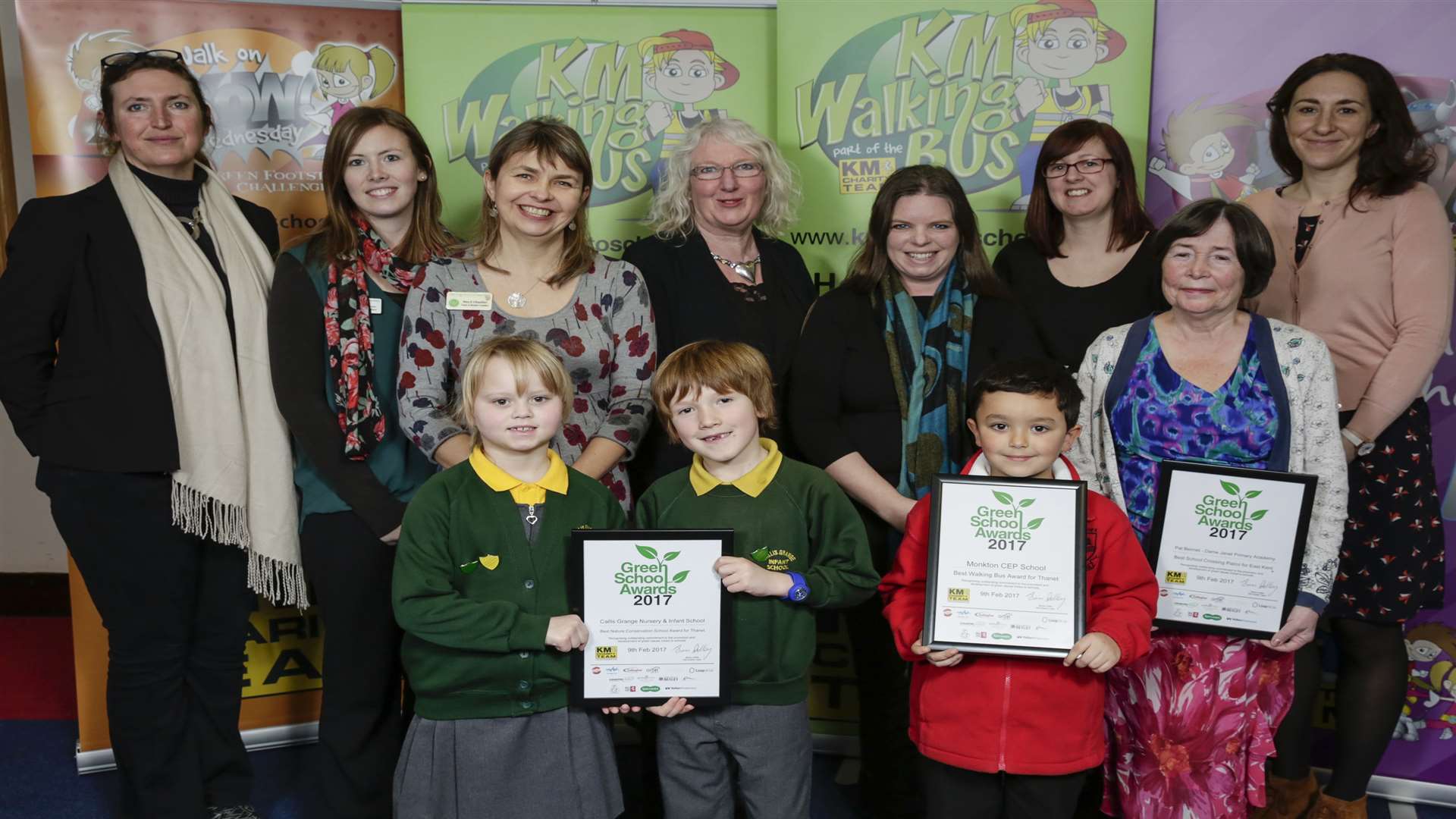 Winners of the 2017 awards included Pat Bennett of Dame Janet Primary Academy (Best School Crossing Patrol), Monkton CEP School (Best Walking Bus), and Callis Grange Nursery and Infant School (Best Primary School Nature Conservation.