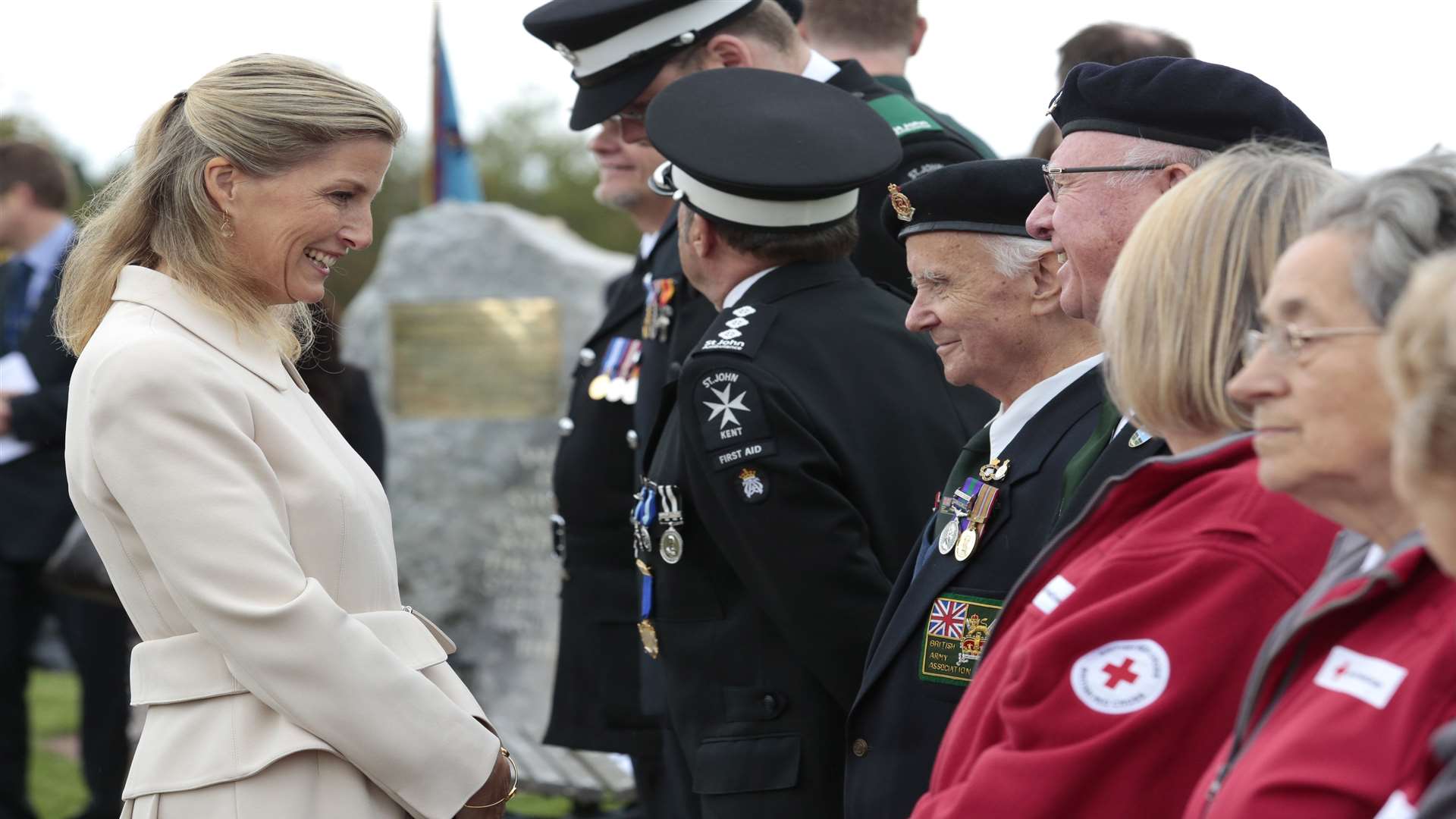 The Countess of Wessex met members of the emergency services