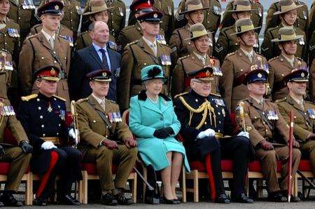 The Queen visits Invicta Park Barracks, Maidstone.