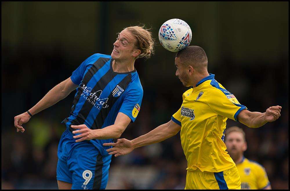 Gillingham v AFC Wimbledon match action Picture: Ady Kerry (4047334)