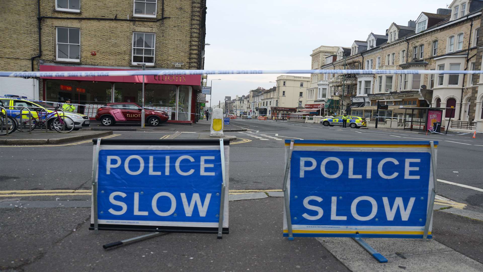 Police cordon off a street in Hove where a Kent man was fatally shot. Picture: The Argus