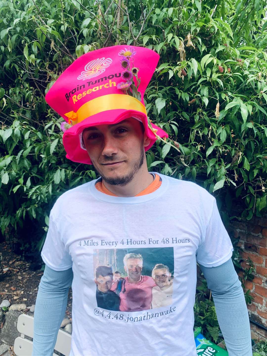 Tom Wake taking part in Wear A Hat Day with Flowers