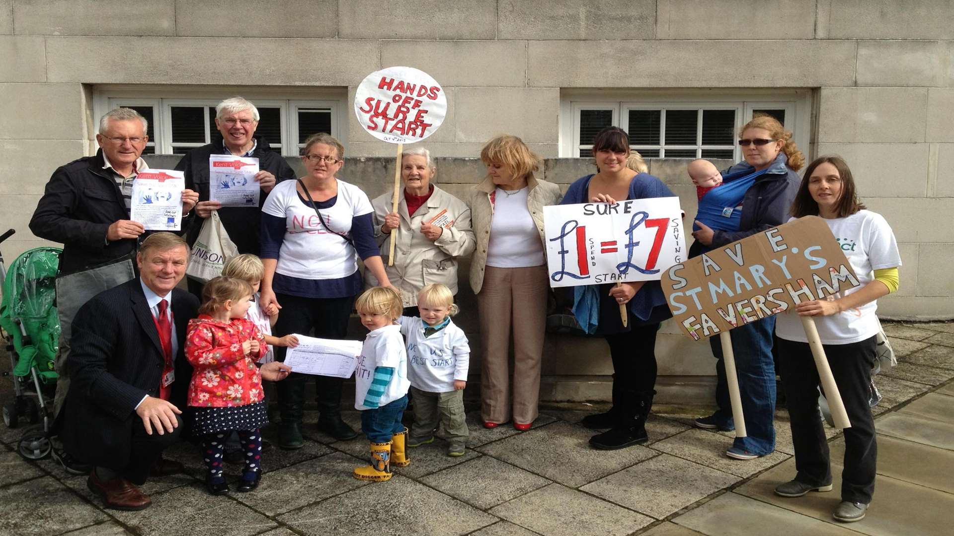 A previous Sure Start protest and petition handover.