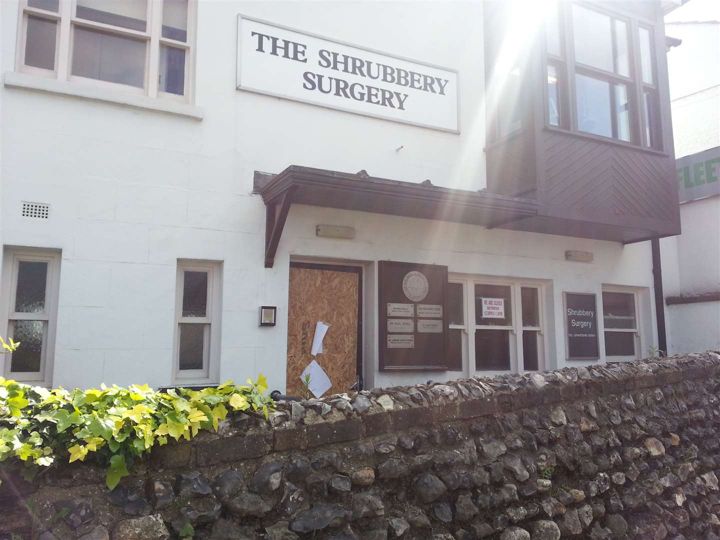 A blaze broke out at the Shrubbery Surgery in Northfleet