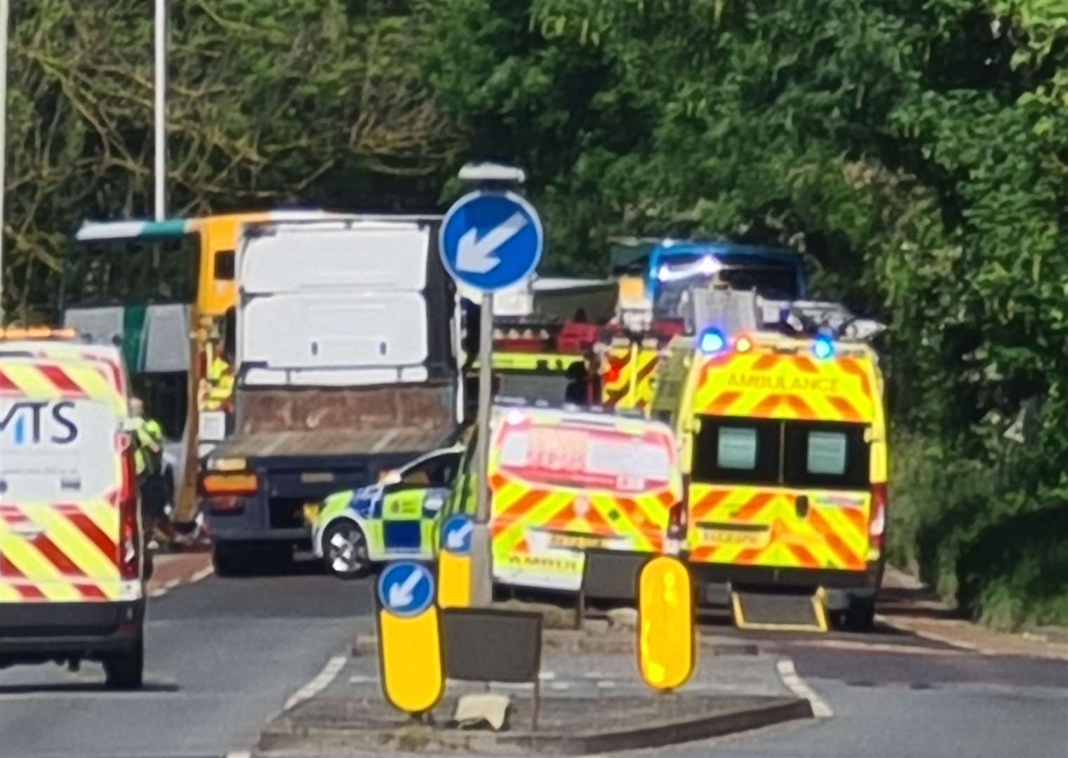 Emergency services are at the scene in Canterbury