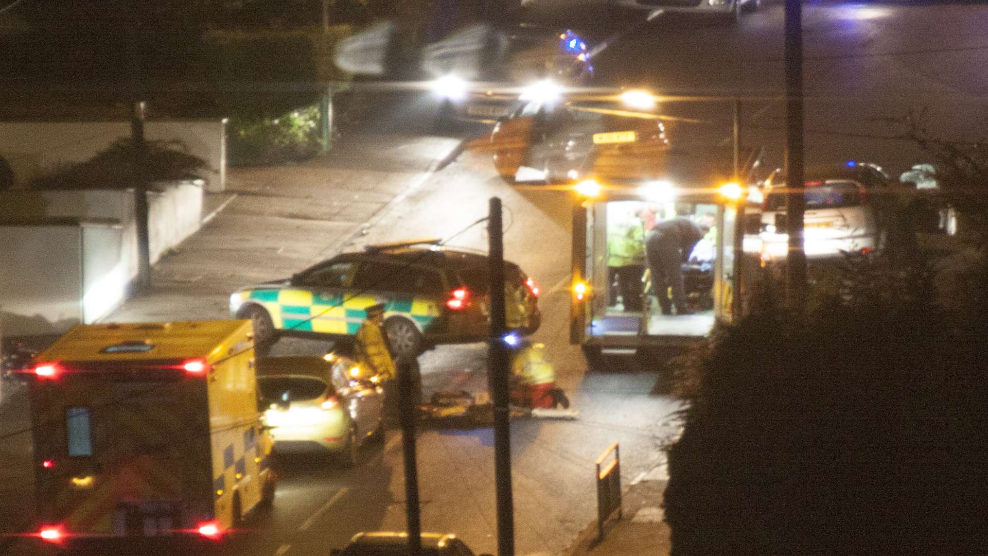 Emergency services at the scene. Picture: Patrick Burgess