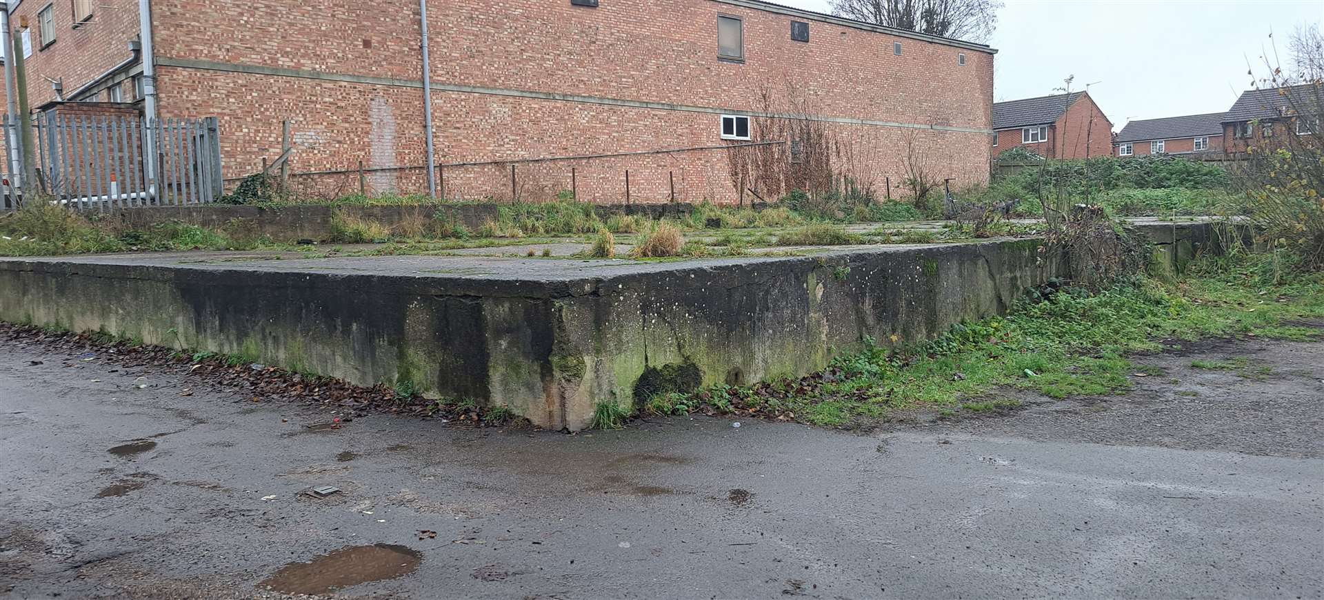 The concrete slab in Wharf Road - unused for 30 years