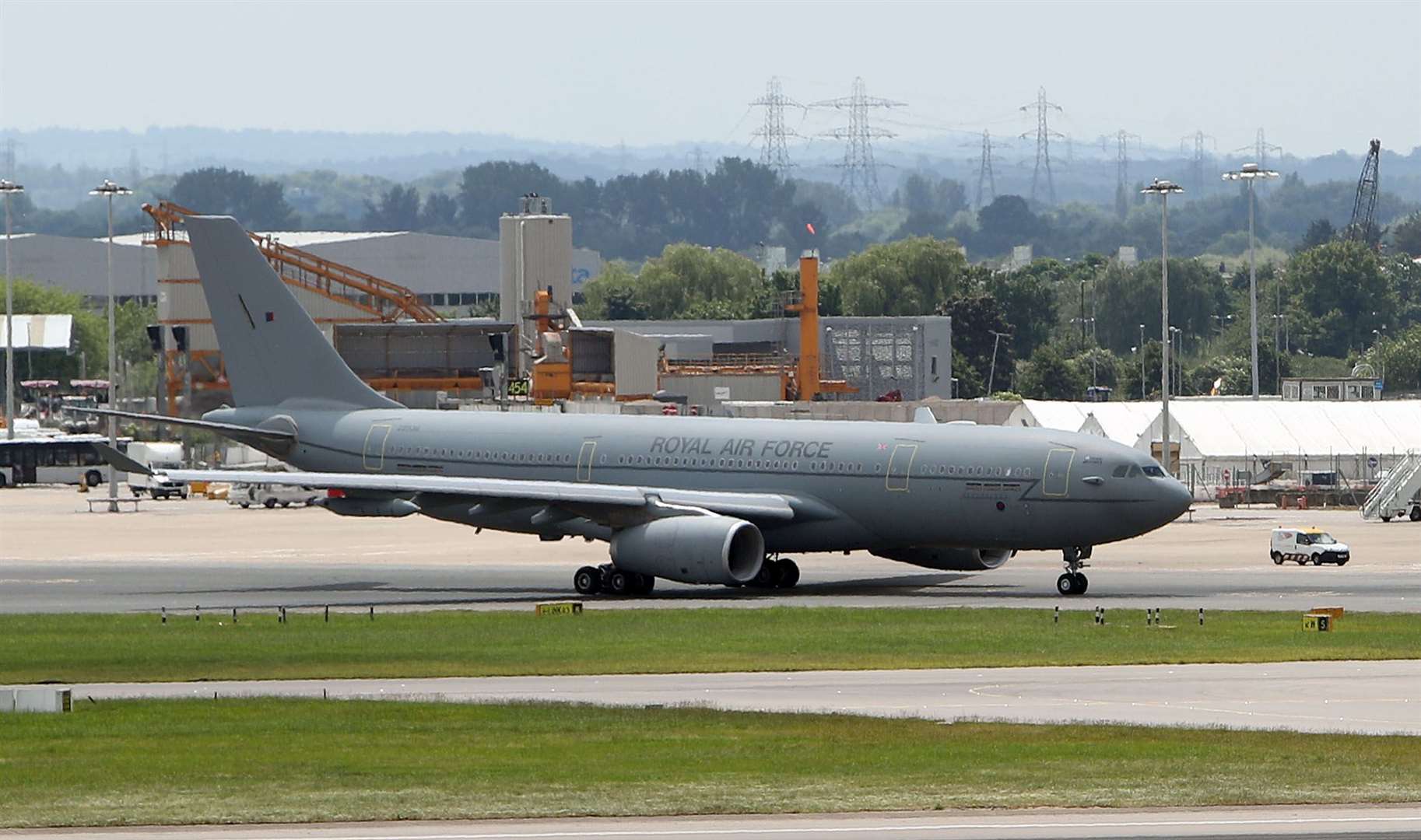 The plane was previously a military grey colour (Steve Parsons/PA)