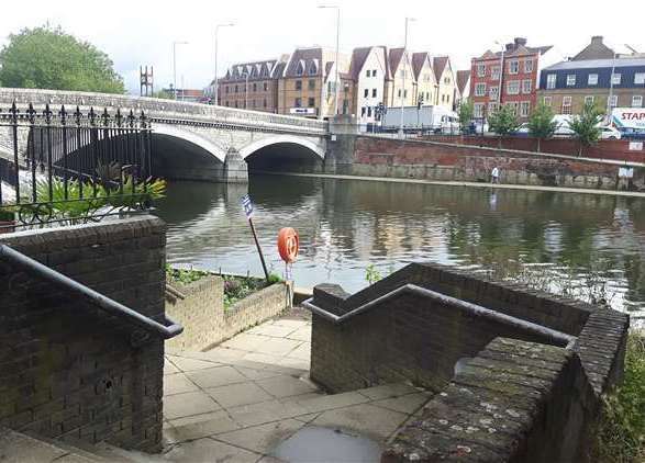 Emergency services were called to the River Medway in Maidstone after a report somebody had fallen in the water