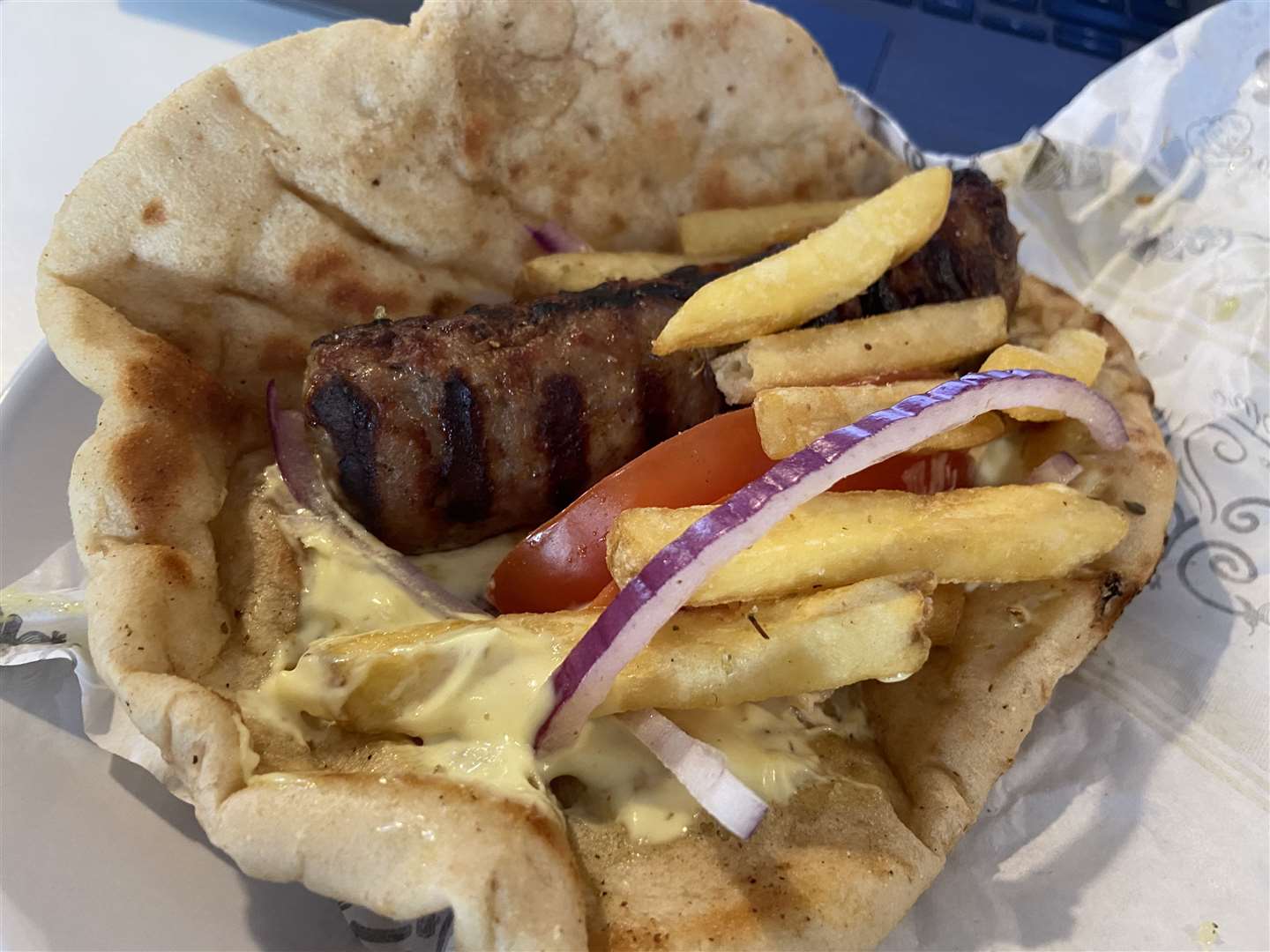 The 'Greek' kebab, which came stuffed with Philadelphia cheese