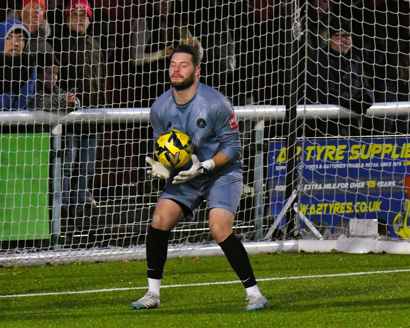 Herne Bay’s Harry Brooks proved his worth with a penalty save at Sevenoaks in their weekend 2-1 success. Picture: Marc Richards