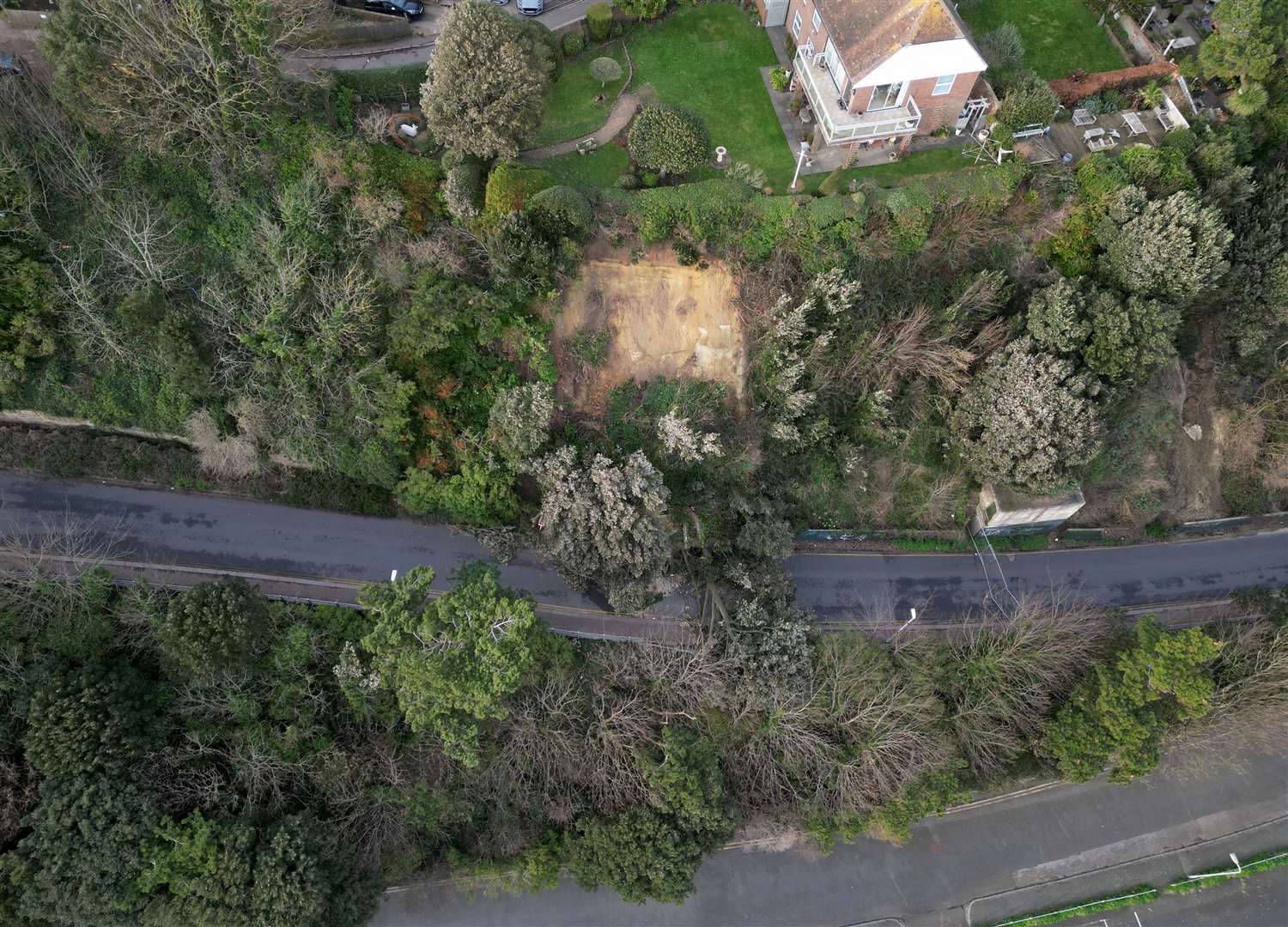 The landslide damage to the Road of Remembrance in Folkestone. Picture: Barry Goodwin