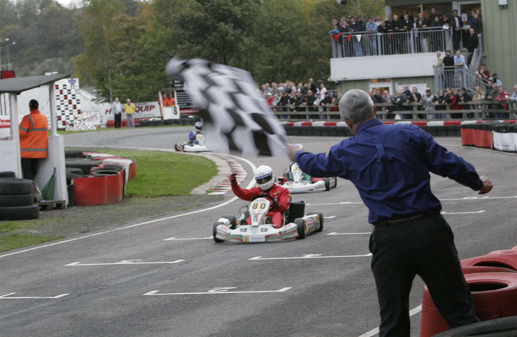 Malvern takes the Renault-backed Champion of Champions crown in 2005. He had snatched the lead with a last-lap pass on Richard Kent at Garda and held on to score what he rates as his biggest win in karting. Picture: Peter Still