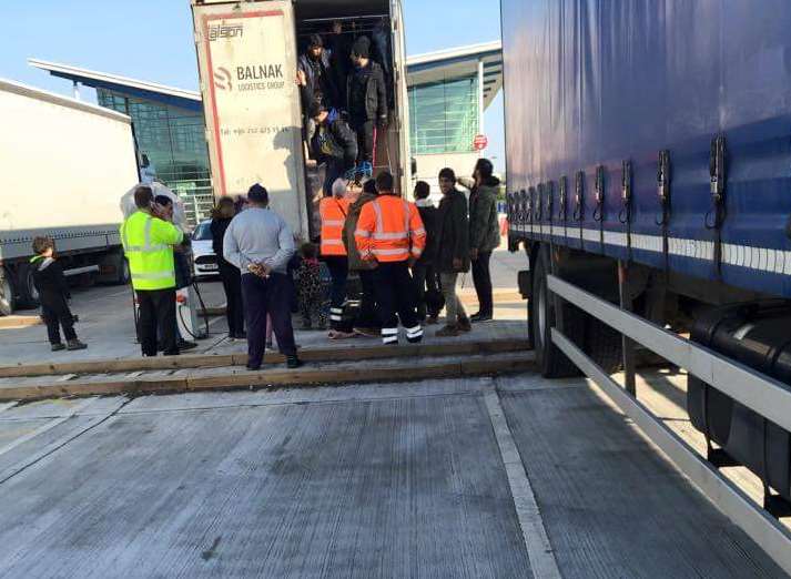 The illegal immigrants caught in Folkestone. Picture: Aaron Horn