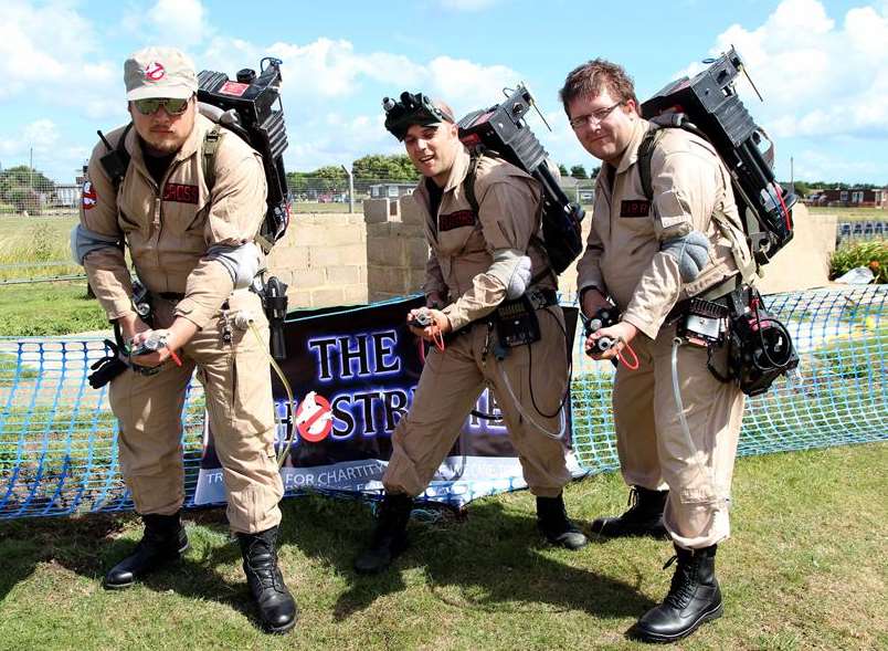 Louis Cross, Gareth Flatters and Simon Carr of the UK Ghostbusters at last year's Sheppey Takeover
