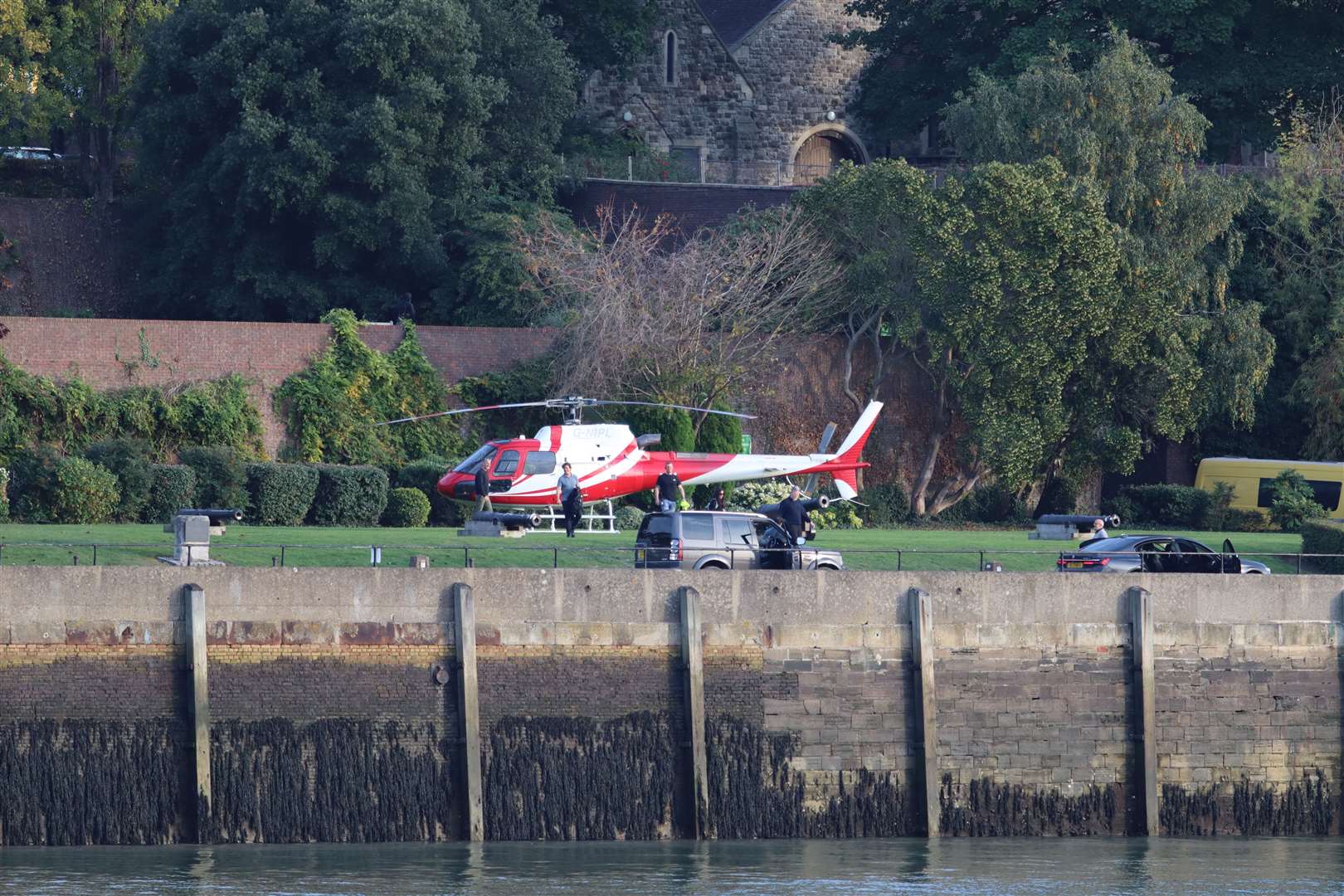 Tom Cruise's helicopter at Chatham Dockyard. Picture: John Nurden