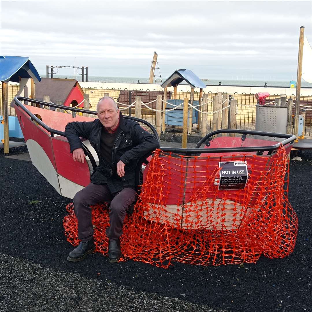 Green Party campaigner Andrew Harvey says he used to enjoy coming down to this playground with his granddaughter. Photo: Andrew Harvey