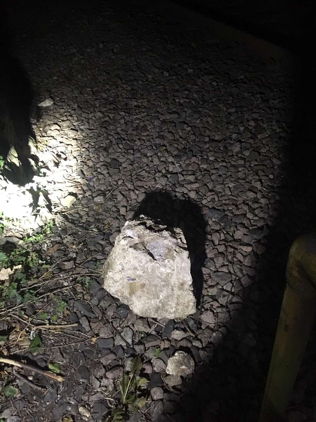 This rock held up rail travel for three hours this evening. Picture: Southeastern