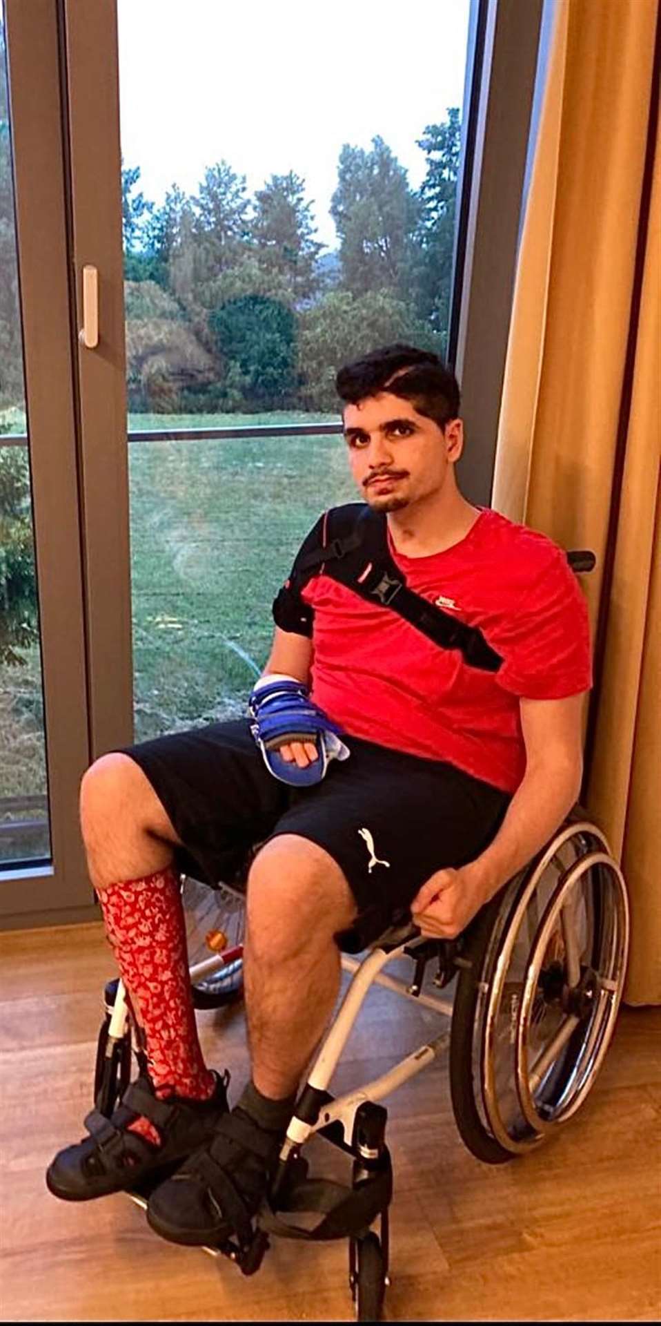 Daniel Ezzedine soon after he was discharged from hospital after a year as a patient