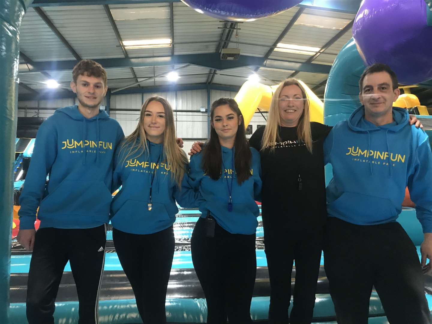 The Jumpin Fun team after their first manic morning at the new Rochester site