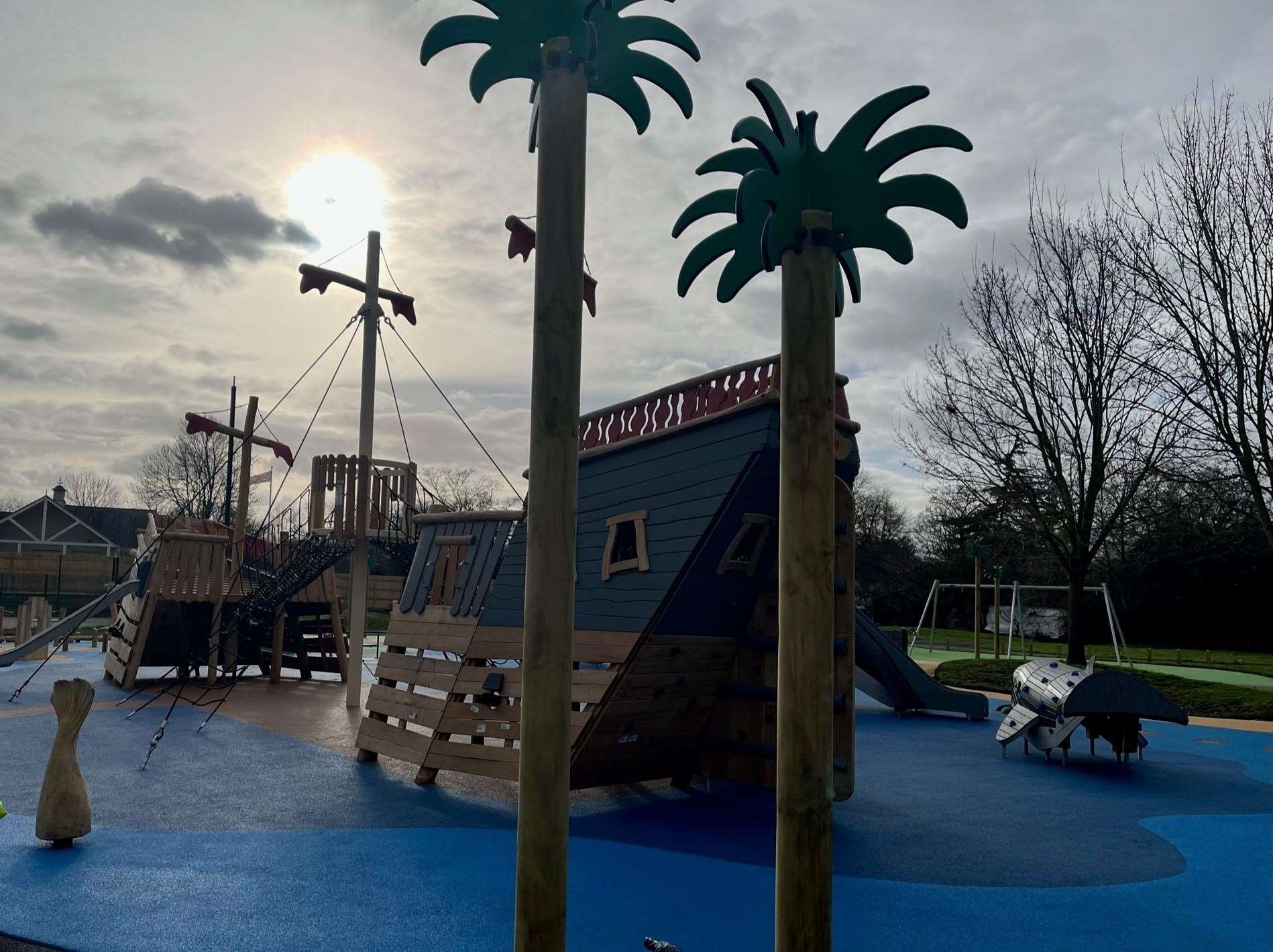 The galleon play equipment at Buccaneer Bay, in Central Park, Dartford