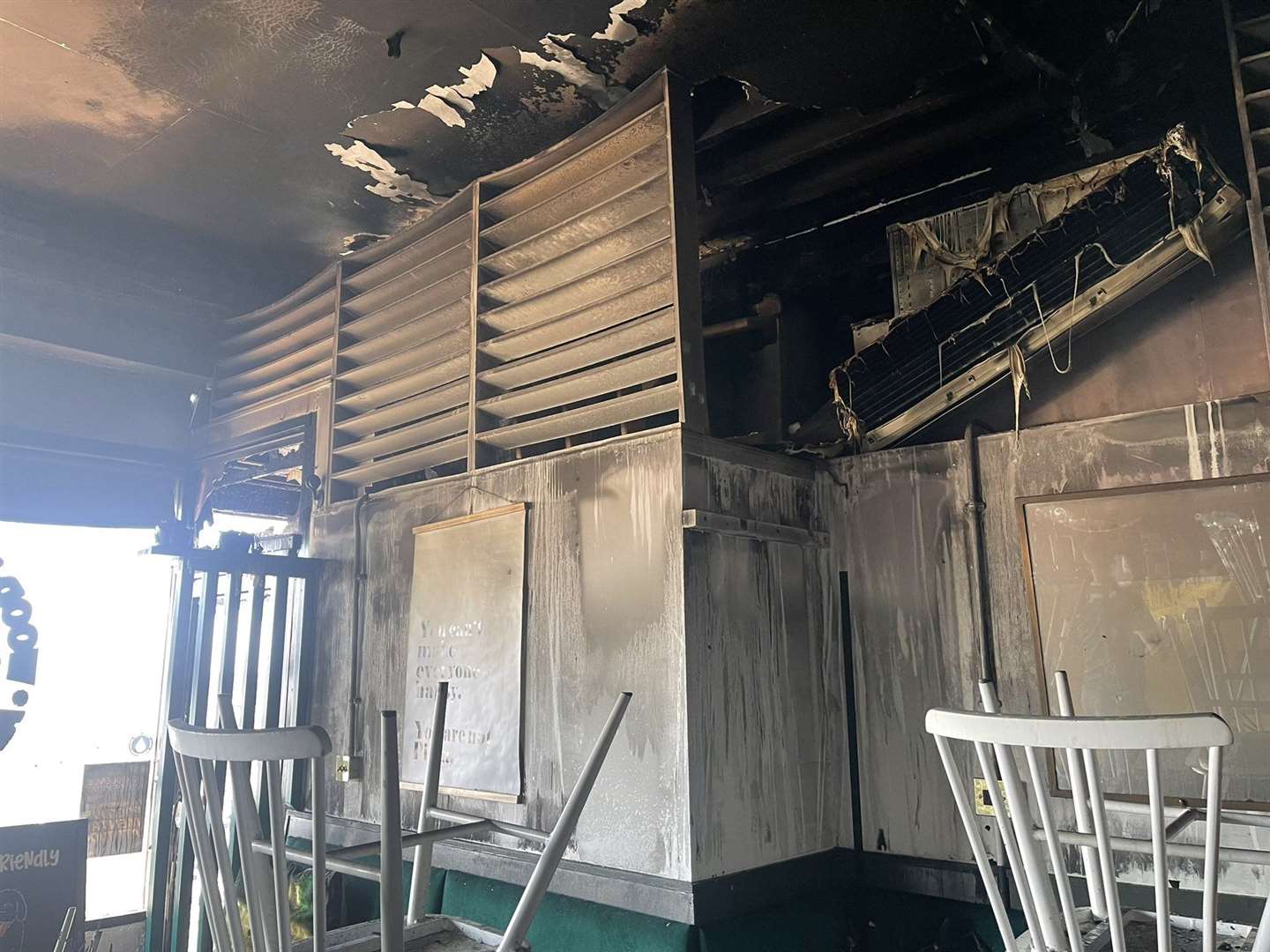 The restaurant in Marine Drive, Margate suffered significant damage. Picture: GB Pizza Co