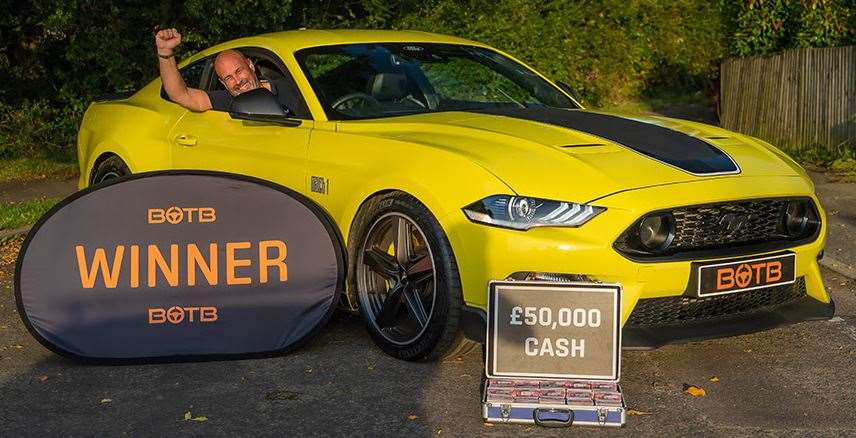 Ray won a Ford Mustang and £50,000 cash. Picture: BOTB