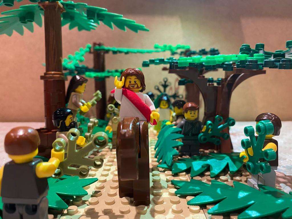 A Palm Sunday scene depicted in Lego (Niamh Newton/PA)