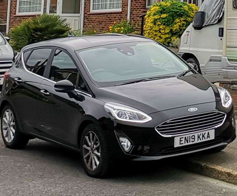 The black Ford Fiesta was stolen from the couple's home earlier this month.