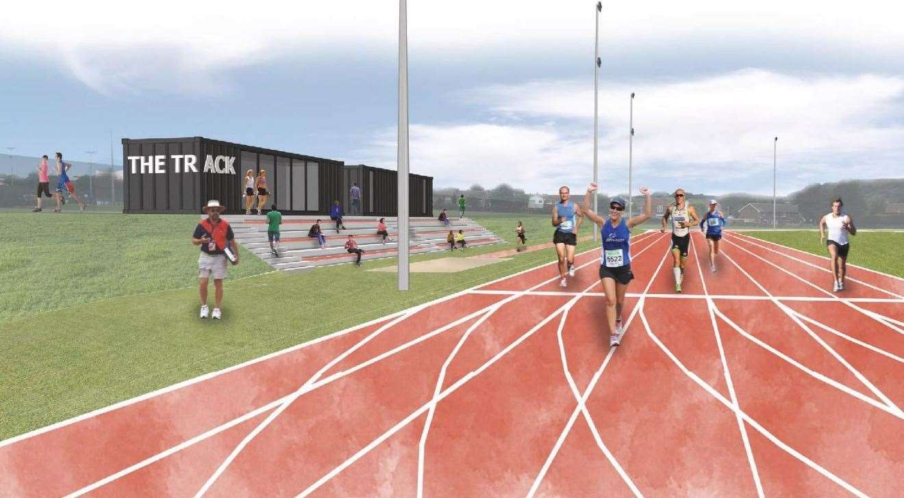 How the Three Hills running track could look. Credit: Guy Hollaway Architects