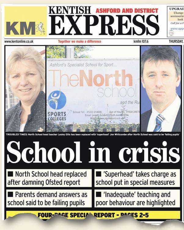 How the Kentish Express reported on The North School's inadequate Ofsted report last week