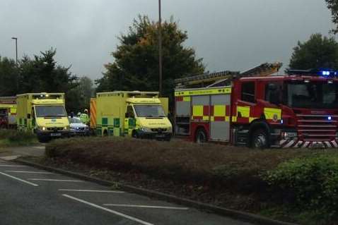 Emergency services at the scene of a crash on the A20 at West Kingsdown. Picture: Alfie Neal
