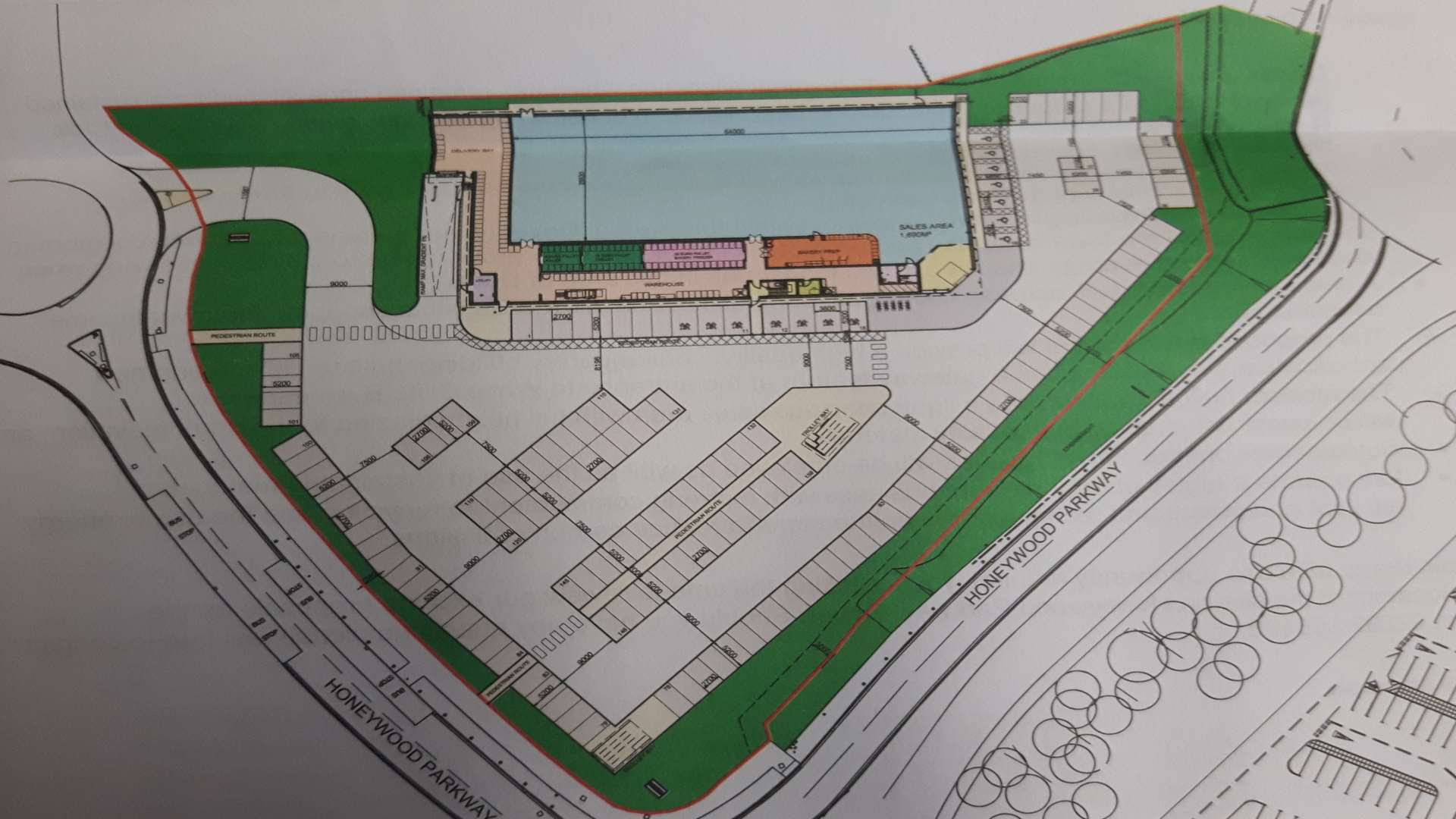 Map showing the setting for the new Lidl proposed for White Cliffs Business Park, Dover