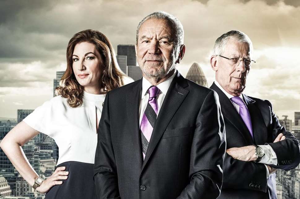 Businessman Lord Sugar with advisors Karren Brady and Nick Hewer Copyright: BBC Pictures