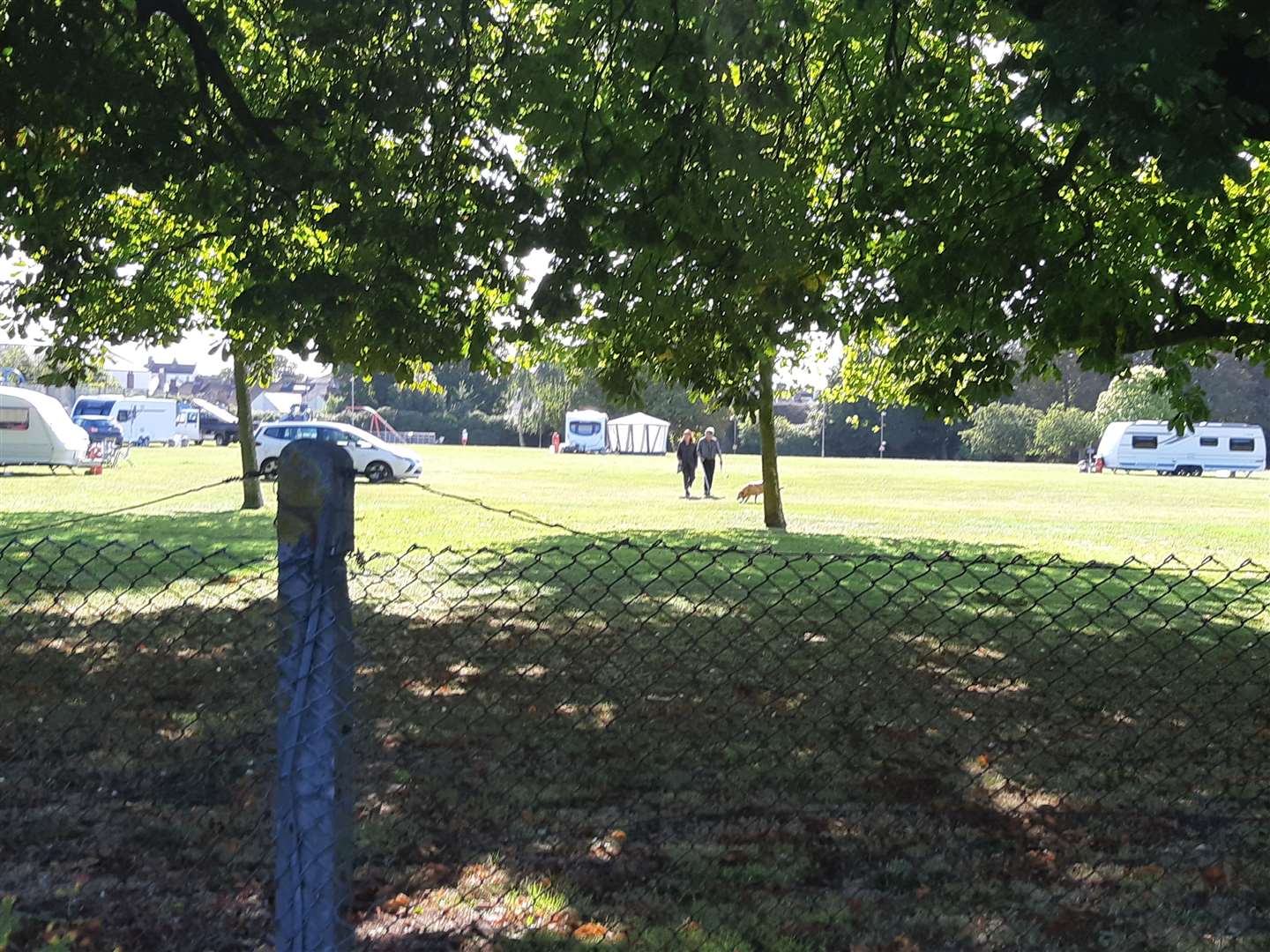 A handful of caravans and motorhomes have set up at Victoria Park in Deal