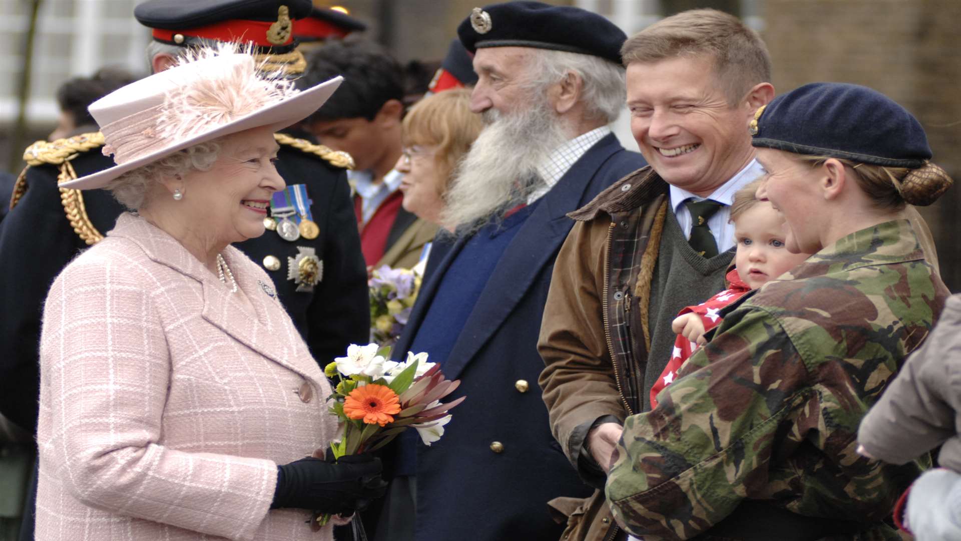 HM The Queen Visits Bromptom Barracks in Gillingham to meet the Corps of the Royal Engineers in 2007. Picture: Matthew Reading.