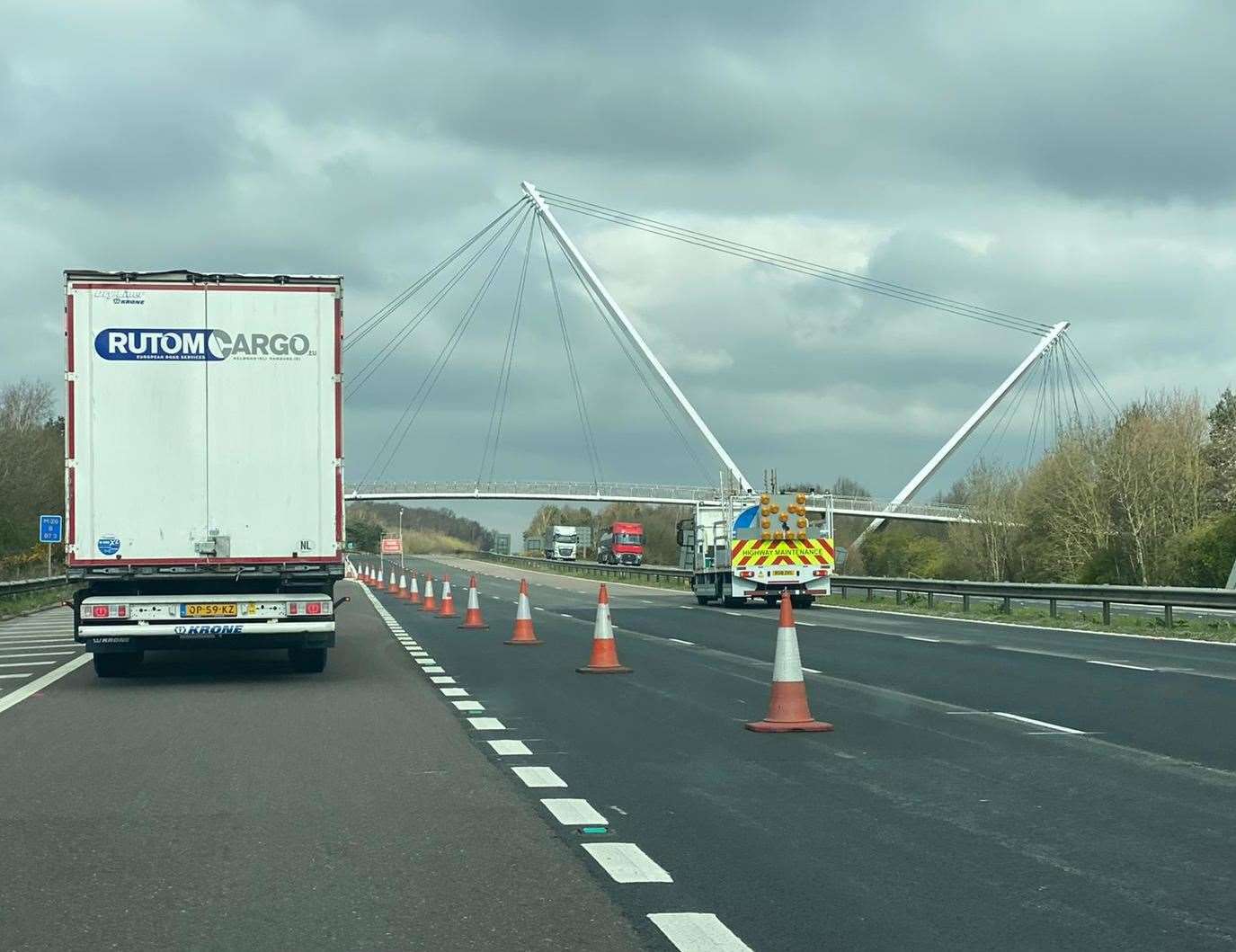 Traffic was being diverted off the M20 at Junction 9. Picture: Barry Goodwin