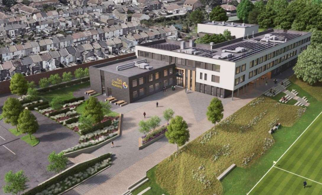 A CGI image of the planned Park Crescent Academy in Margate