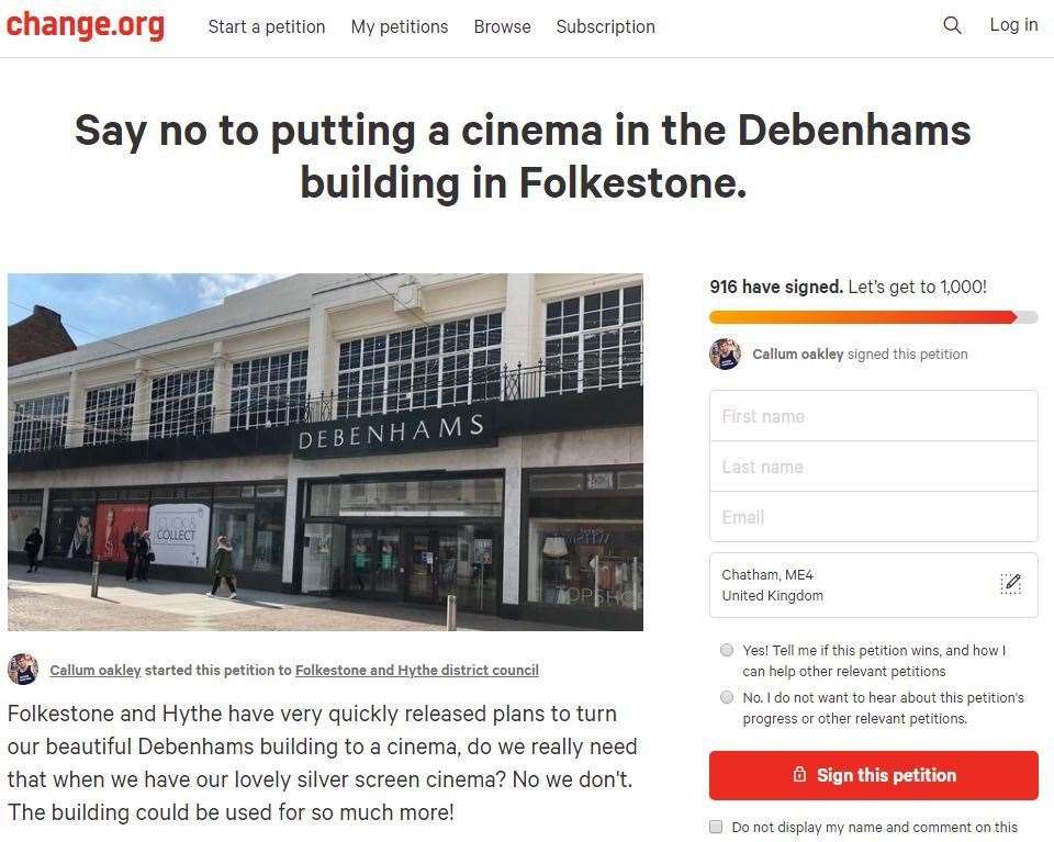 The Debenhams petition on Thursday morning (9530544)