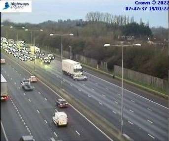 The accident has caused delays this morning. Picture: Highways England