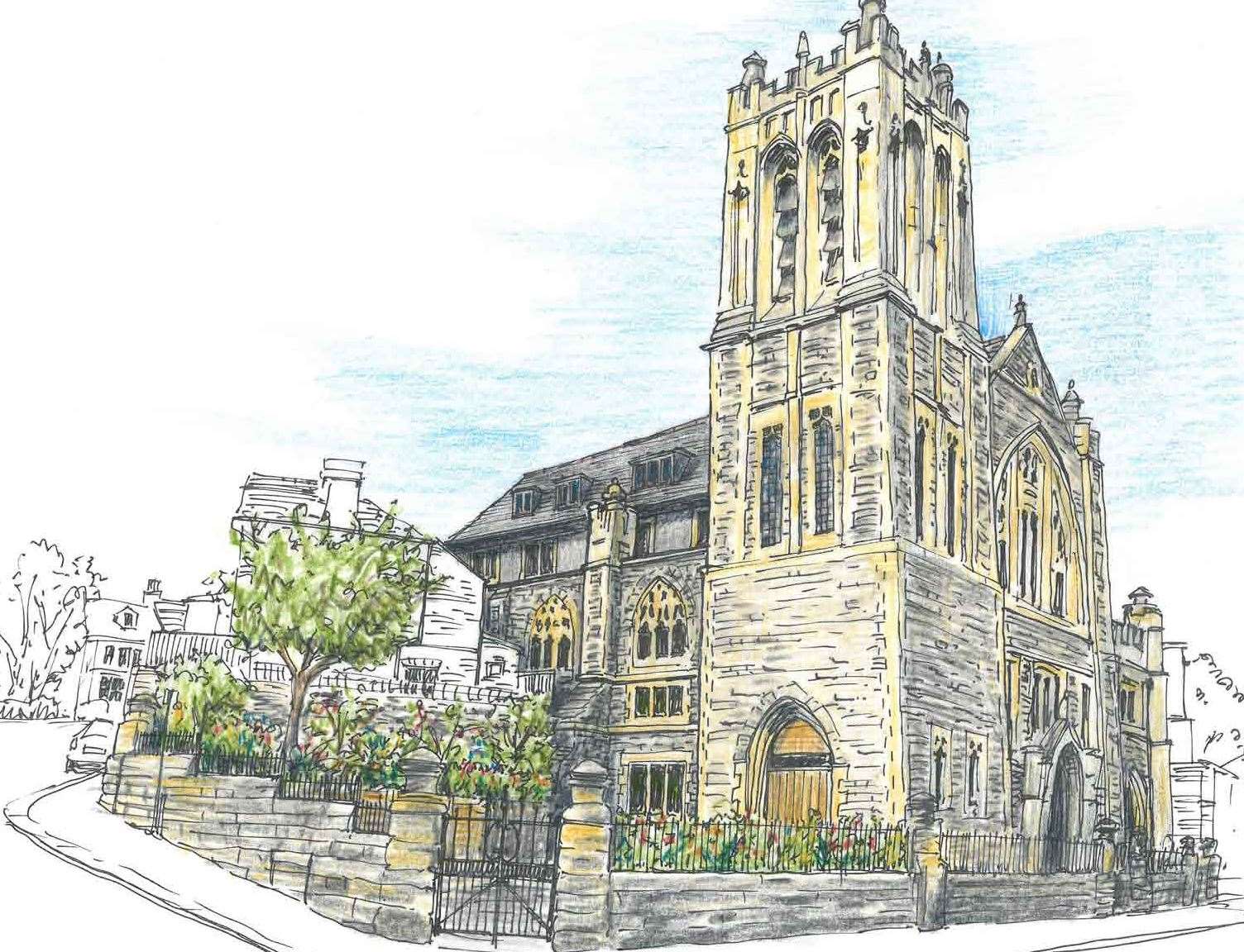Architect's drawing of the church, where 16 flats are planned. Photo: Clive Emson