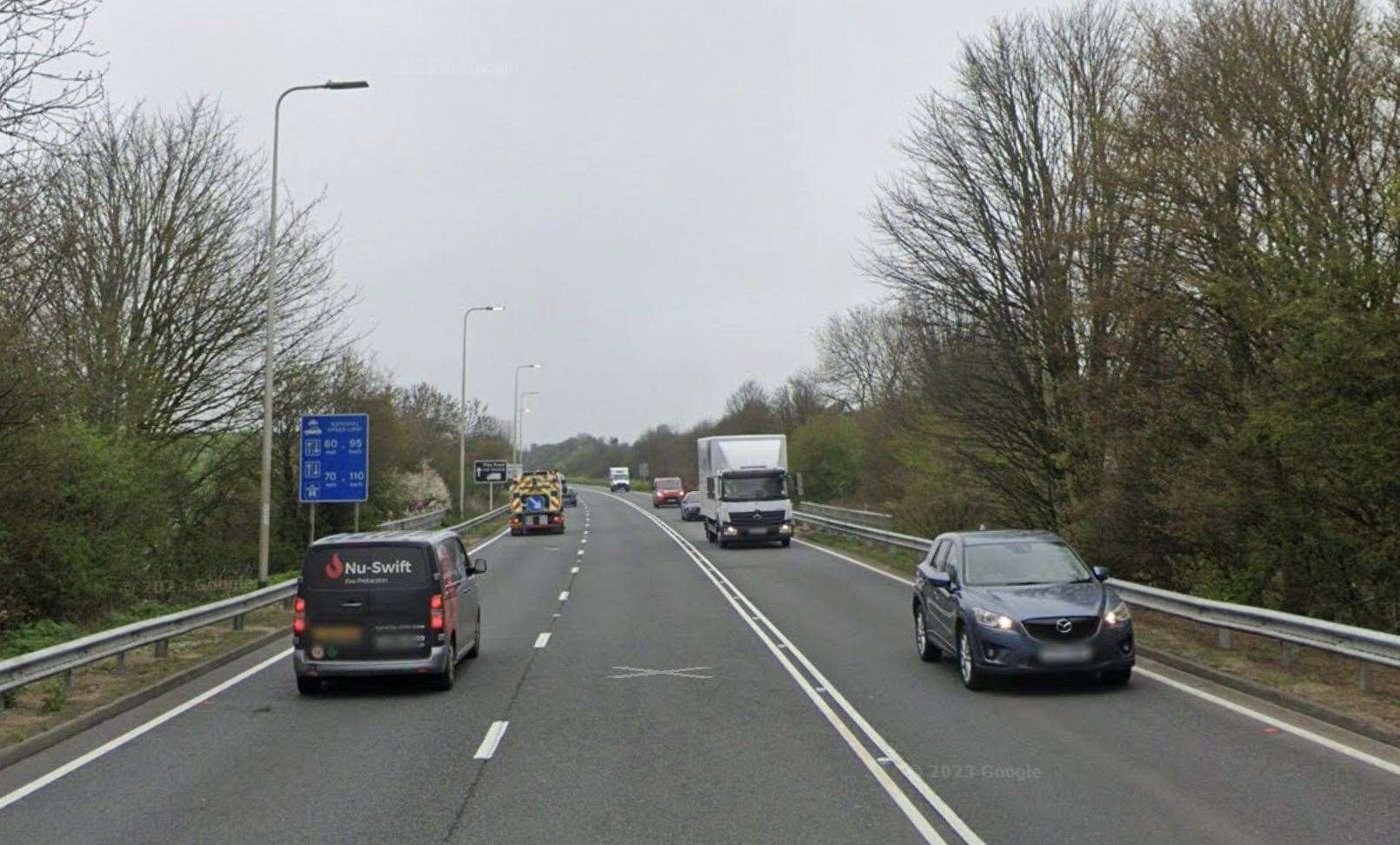 A man has been killed and three people injured in a serious crash on the A2 Jubilee Way near Dover. Picture: Google Maps