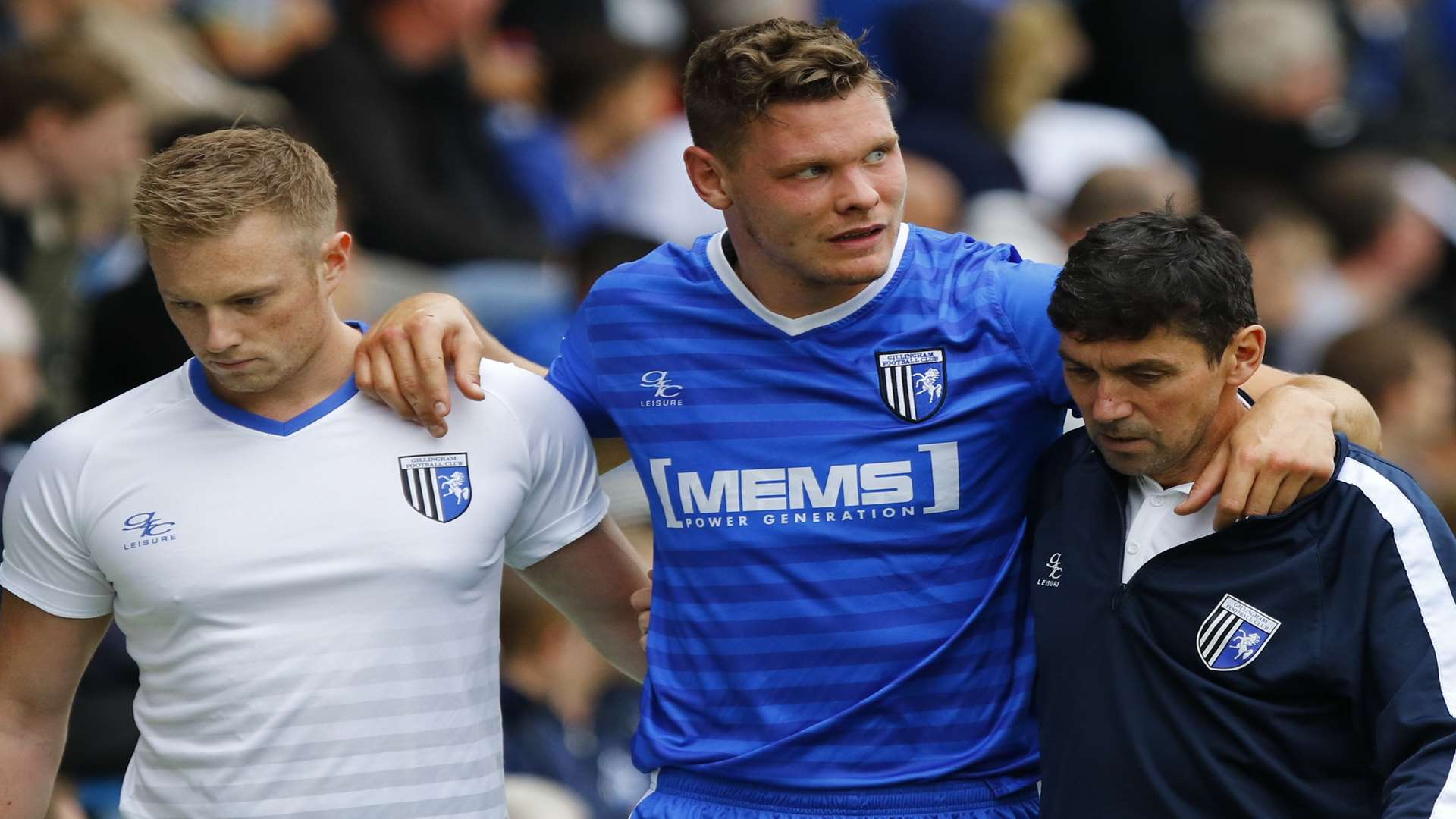 Ben Nugent picked up an injury against Portsmouth Picture: Andy Jones