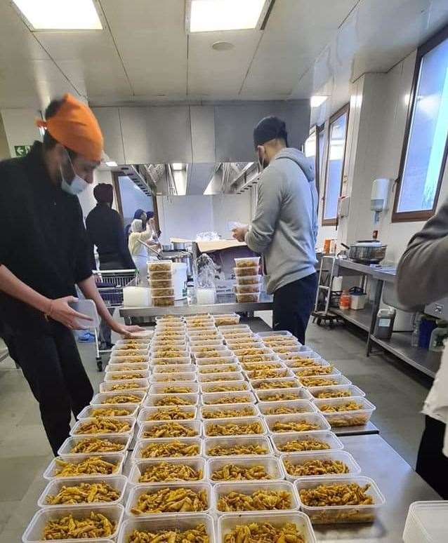 Meals were prepared in the Gurdwara's Langar kitchen. Photo: Sikh Guru Nanak Darbar Gurdwara Gravesend